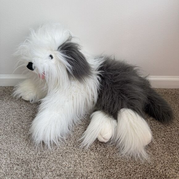 Vintage Animal Alley English Sheepdog Shaggy Plush Dog Toys R Us Realistic - Picture 1 of 7